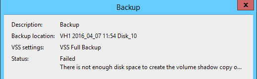 Windows Backup Error