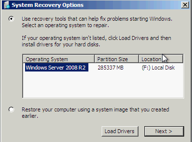 System recovery Options with OS