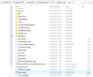 select web.config file