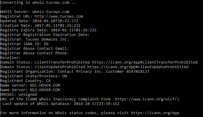 Whois Domain name frontrunning.
