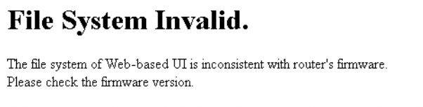 This image show the errors message File system invalid